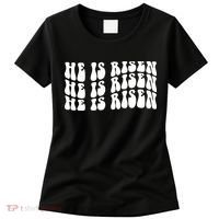 He Is Risen Jesus Retro Groovy Easter Women's T-Shirt thumb 0