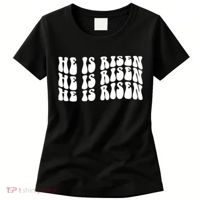 He Is Risen Jesus Retro Groovy Easter Women's T-Shirt