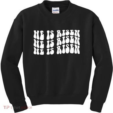 He Is Risen Jesus Retro Groovy Easter Kids Sweatshirt