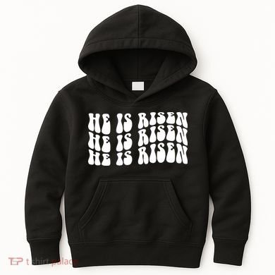 He Is Risen Jesus Retro Groovy Easter Kids Hoodie