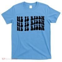 He Is Risen Jesus Retro Groovy Easter T-Shirt thumb 0
