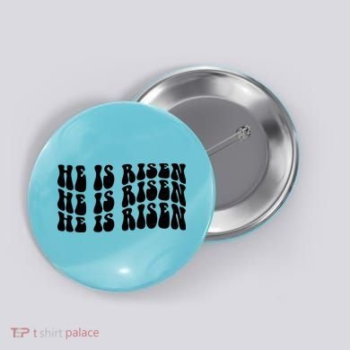 He Is Risen Jesus Retro Groovy Easter Button
