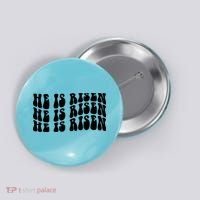 He Is Risen Jesus Retro Groovy Easter Button thumb 0