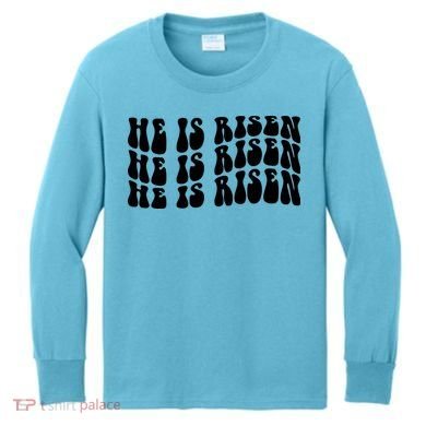 He Is Risen Jesus Retro Groovy Easter Kids Long Sleeve Shirt