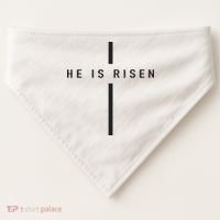 He Is Risen Jesus For Christians Easter USA-Made Doggie Bandana thumb 0