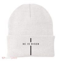 He Is Risen Jesus For Christians Easter Beanie thumb 0