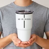 He Is Risen Jesus For Christians Easter Tumbler thumb 2