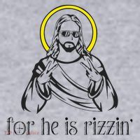 He Is Rizzin Funny Christian Religious Easter Sunday Women's Sweatshirt thumb 2