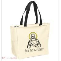 He Is Rizzin Funny Christian Religious Easter Sunday Tote Bag thumb 2