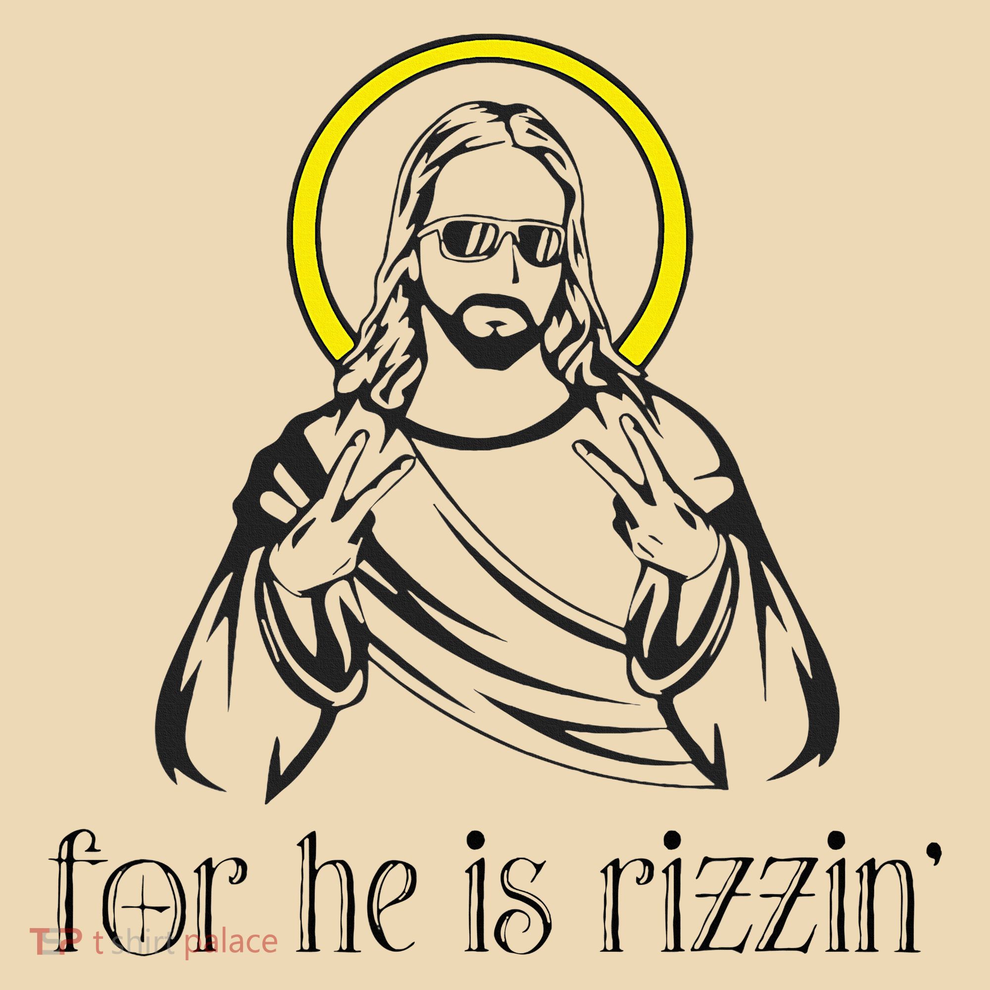 He Is Rizzin Funny Christian Religious Easter Sunday Tote Bag