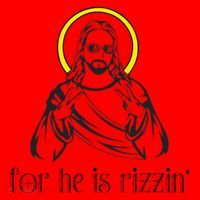 He Is Rizzin Funny Christian Religious Easter Sunday Santa Hat thumb 1