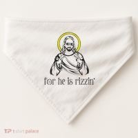 He Is Rizzin Funny Christian Religious Easter Sunday USA-Made Doggie Bandana thumb 0