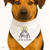 He Is Rizzin Funny Christian Religious Easter Sunday USA-Made Doggie Bandana thumb 1
