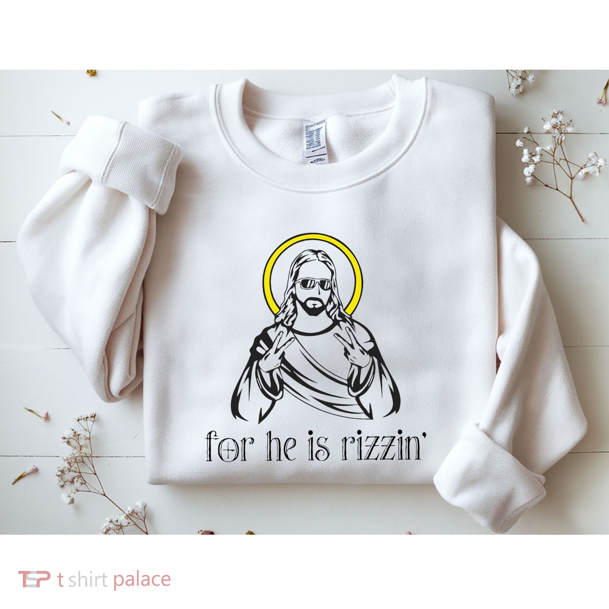 He Is Rizzin Funny Christian Religious Easter Sunday Sweatshirt