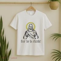 He Is Rizzin Funny Christian Religious Easter Sunday T-Shirt thumb 2