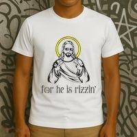 He Is Rizzin Funny Christian Religious Easter Sunday T-Shirt thumb 3