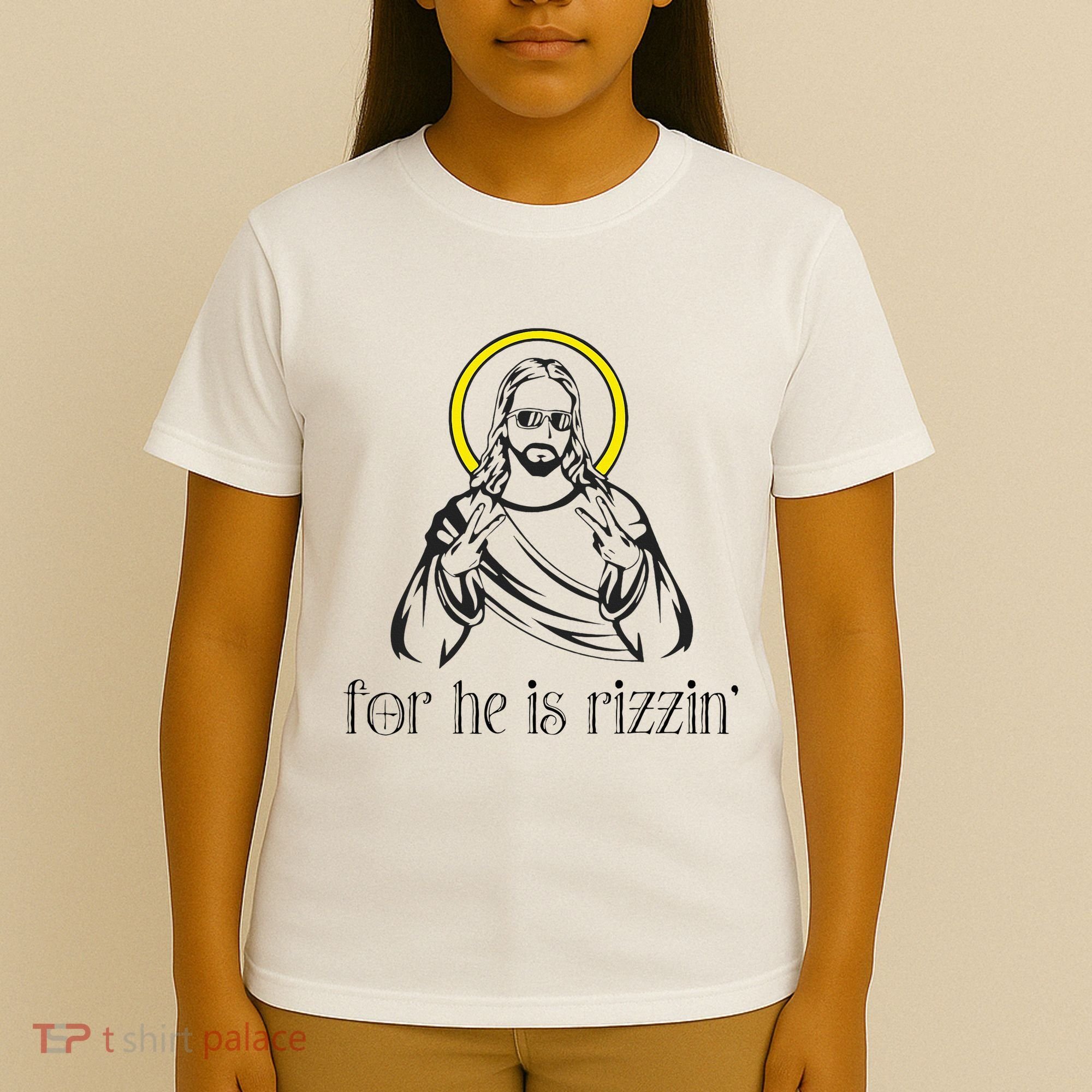 He Is Rizzin Funny Christian Religious Easter Sunday T-Shirt