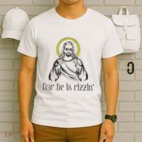 He Is Rizzin Funny Christian Religious Easter Sunday T-Shirt thumb 6