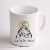 He Is Rizzin Funny Christian Religious Easter Sunday Coffee Mug thumb 1