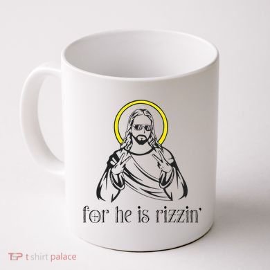 He Is Rizzin Funny Christian Religious Easter Sunday Coffee Mug