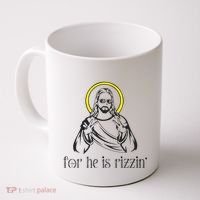 He Is Rizzin Funny Christian Religious Easter Sunday Coffee Mug thumb 0