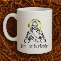 He Is Rizzin Funny Christian Religious Easter Sunday Coffee Mug thumb 2
