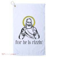 He Is Rizzin Funny Christian Religious Easter Sunday Golf Towel thumb 0
