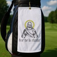 He Is Rizzin Funny Christian Religious Easter Sunday Golf Towel thumb 2