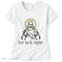 He Is Rizzin Funny Christian Religious Easter Sunday Women's T-Shirt thumb 0