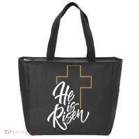 He Is Risen Easter Cross Christian Tote Bag thumb 0