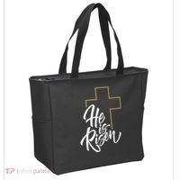 He Is Risen Easter Cross Christian Tote Bag thumb 2