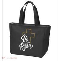 He Is Risen Easter Cross Christian Tote Bag thumb 3