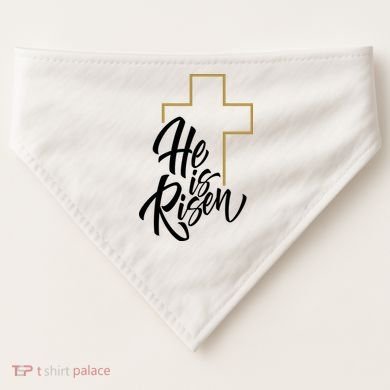 He Is Risen Easter Cross Christian USA-Made Doggie Bandana