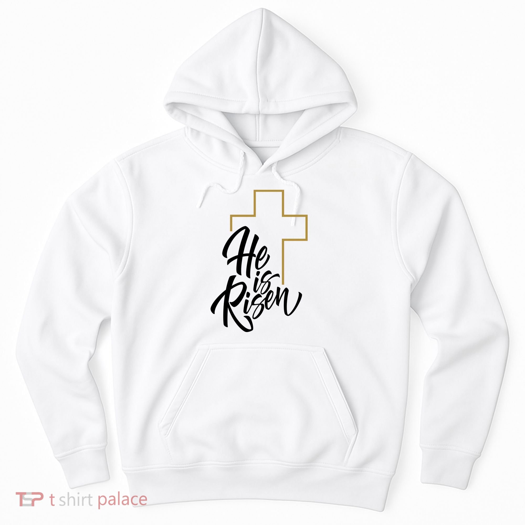 He Is Risen Easter Cross Christian Hoodie