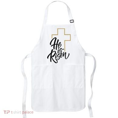 He Is Risen Easter Cross Christian Apron
