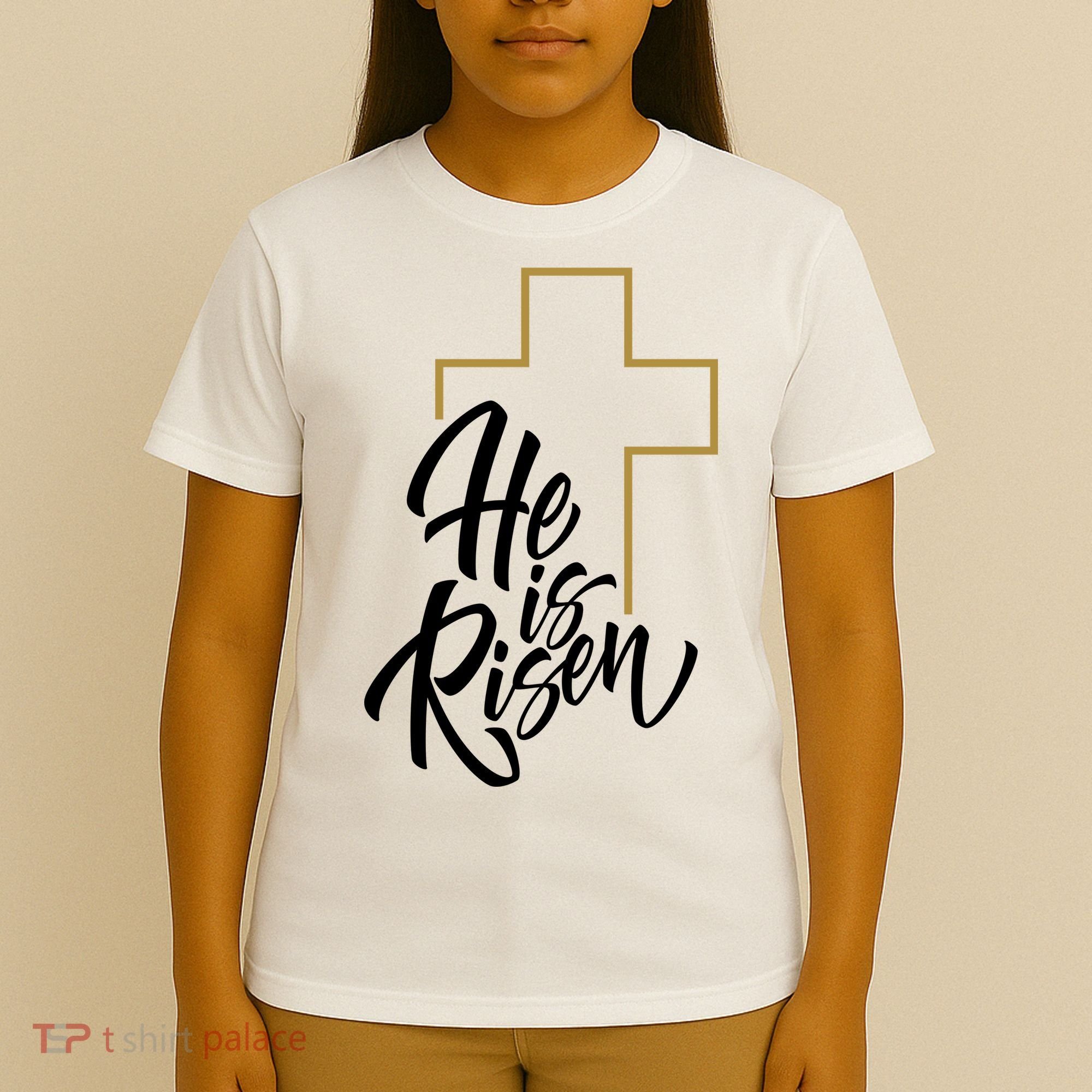He Is Risen Easter Cross Christian T-Shirt