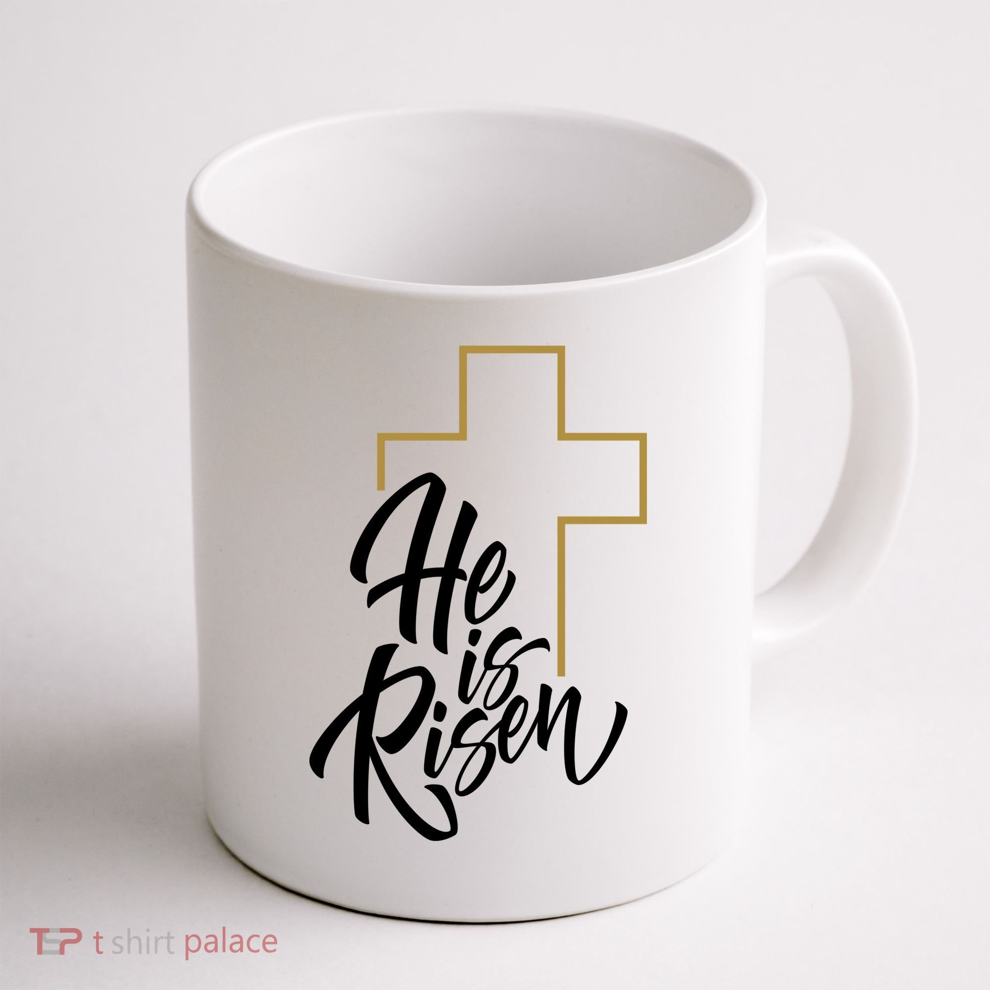 He Is Risen Easter Cross Christian Coffee Mug