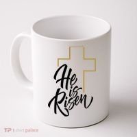 He Is Risen Easter Cross Christian Coffee Mug thumb 0
