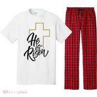 He Is Risen Easter Cross Christian Pajama Set thumb 0
