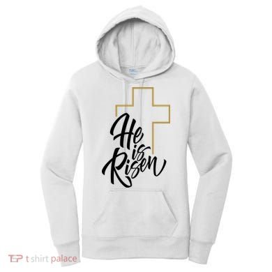 He Is Risen Easter Cross Christian Women's Hoodie