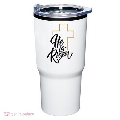 He Is Risen Easter Cross Christian Tumbler