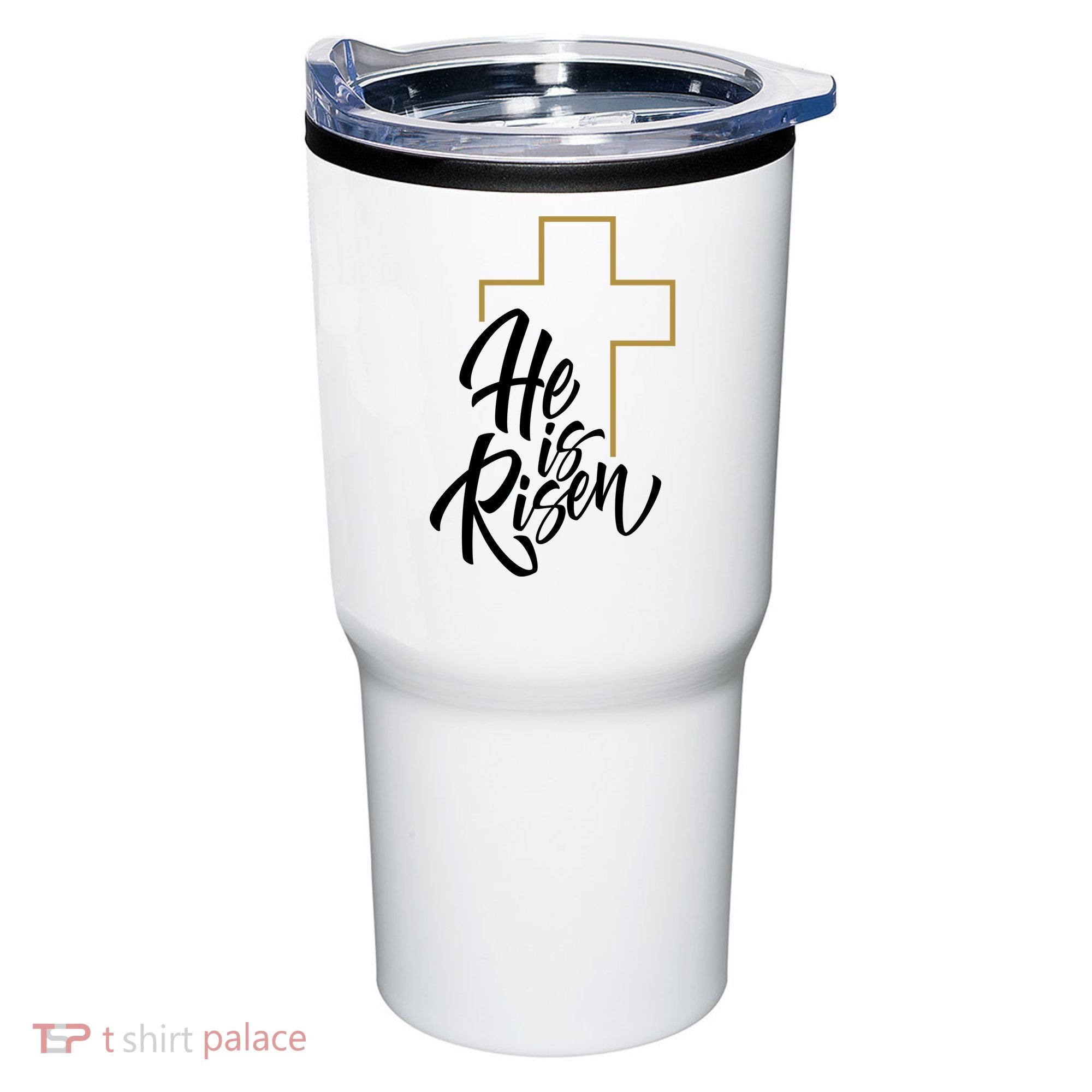 He Is Risen Easter Cross Christian Tumbler