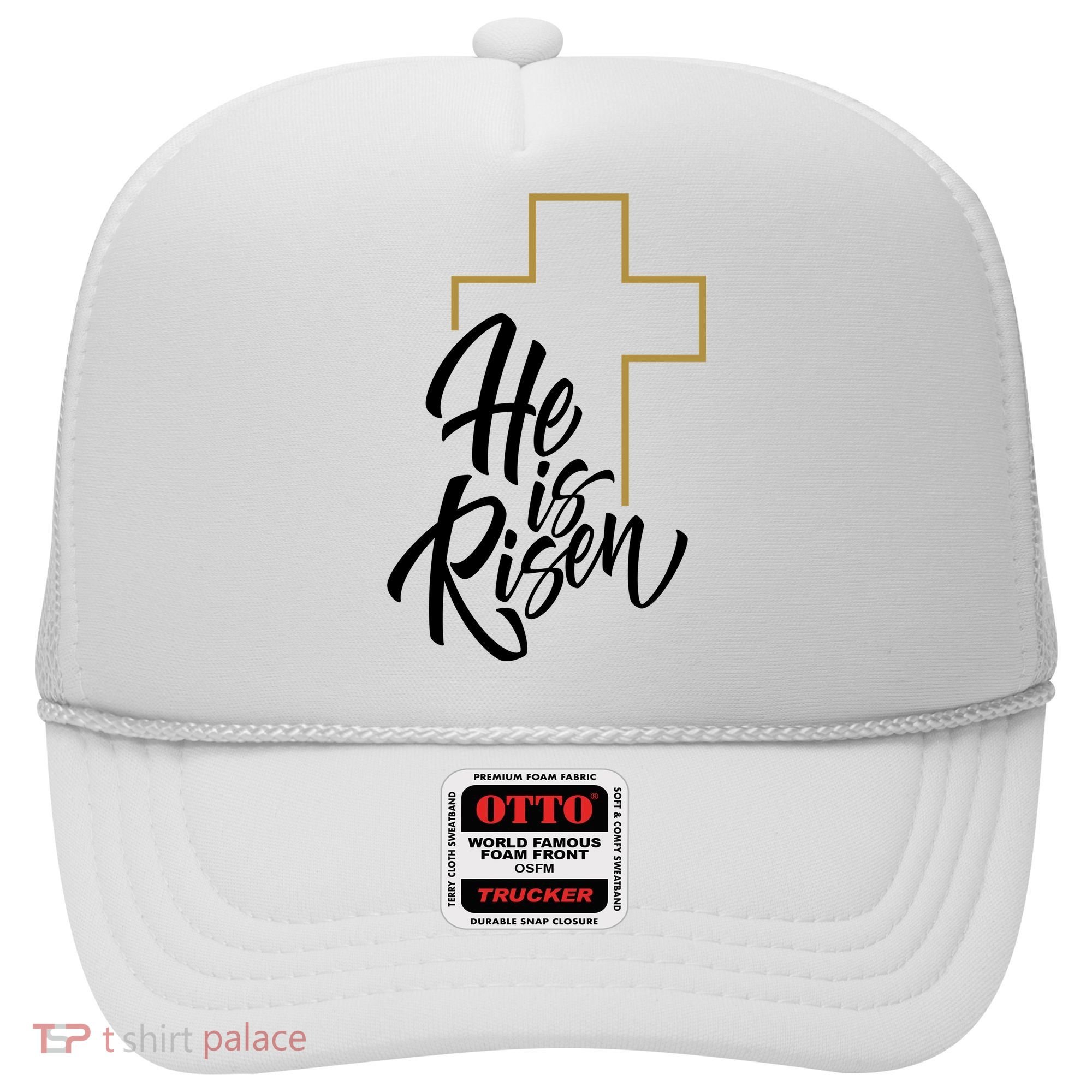 He Is Risen Easter Cross Christian Hat