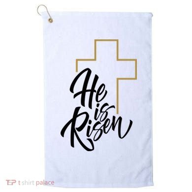 He Is Risen Easter Cross Christian Golf Towel