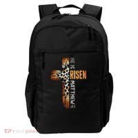 He Is Risen Cross Jesus Religious Christian Faith Easter Backpack thumb 0