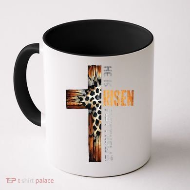 He Is Risen Cross Jesus Religious Christian Faith Easter Coffee Mug