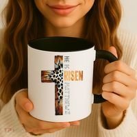 He Is Risen Cross Jesus Religious Christian Faith Easter Coffee Mug thumb 3