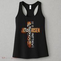 He Is Risen Cross Jesus Religious Christian Faith Easter Women's Tank Top thumb 3