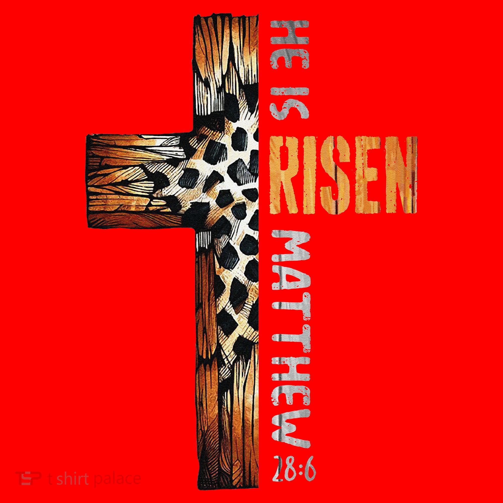 He Is Risen Cross Jesus Religious Christian Faith Easter Santa Hat