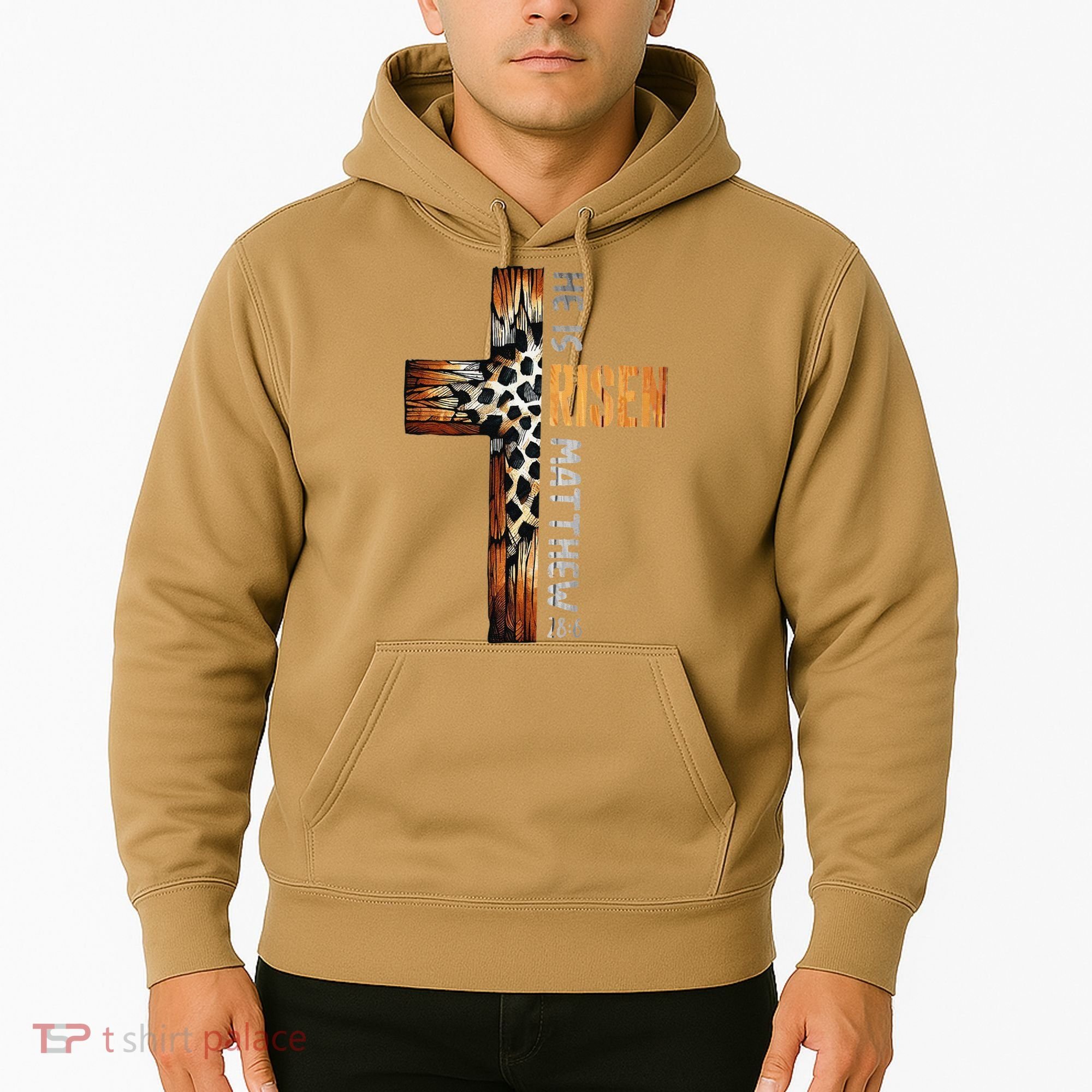 He Is Risen Cross Jesus Religious Christian Faith Easter Hoodie